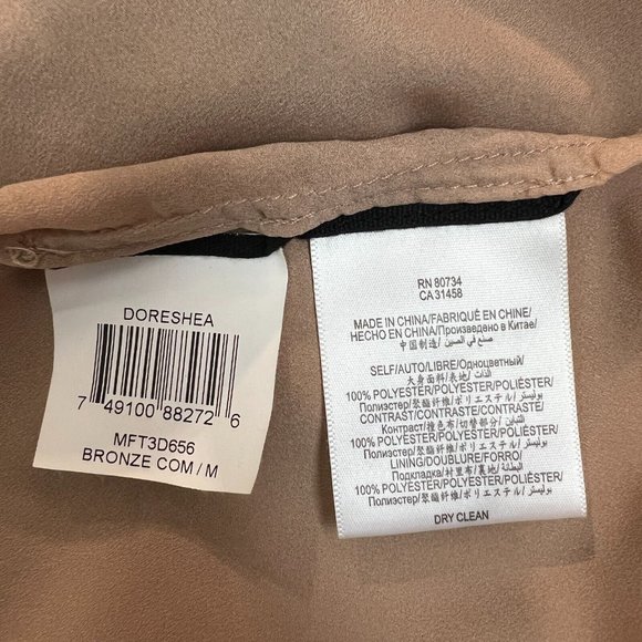 BCBG MaxAzria Skirt Medium Bronze Sequin Mesh Dorshea Pencil Glam Stretch New - Picture 8 of 10